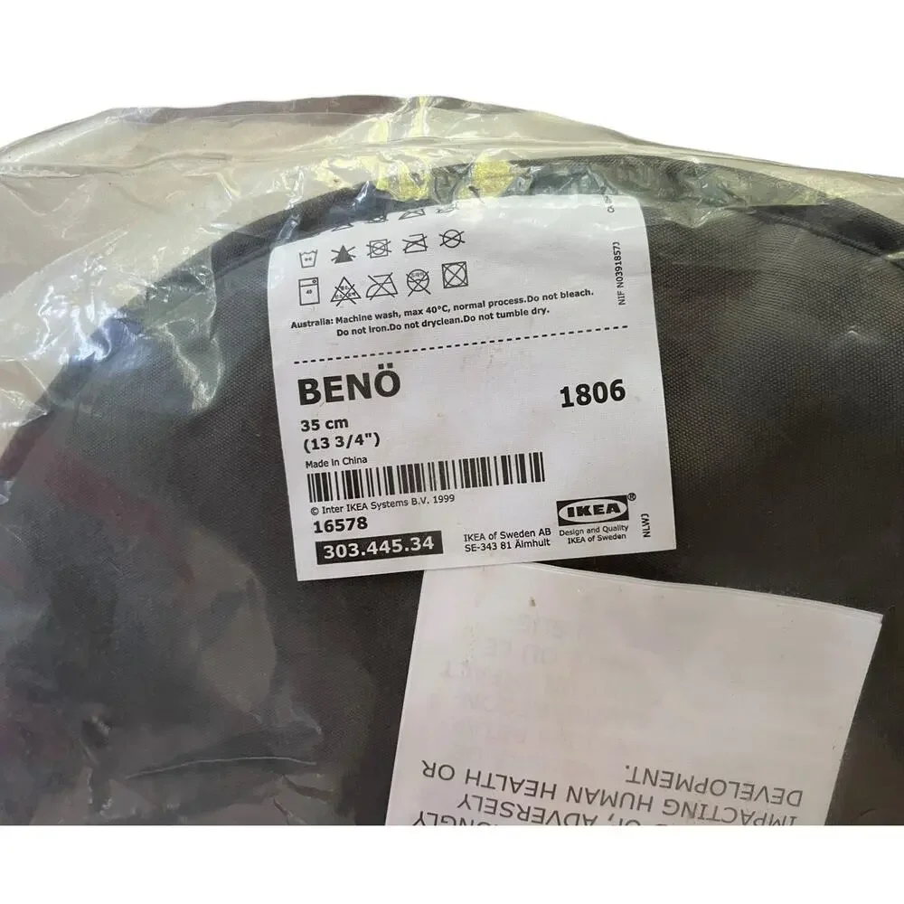 10 x IKEA BENO Chair Pad Outdoor Round Gray Cushion 13 3/4 